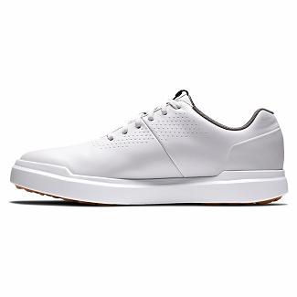 Men's Footjoy Contour Casual Spikeless Golf Shoes White NZ-639751